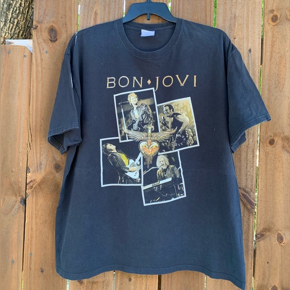 Vintage 00s Bon Jovi Concert Tour Double sided T-shirt Size 2XL